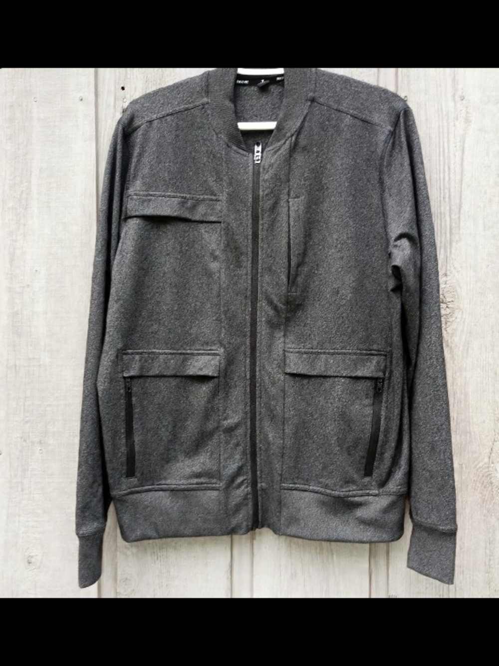 Men's Public Rec All Day Everyday Gray Zip-Front Athletic Wear Bomber Sz Med